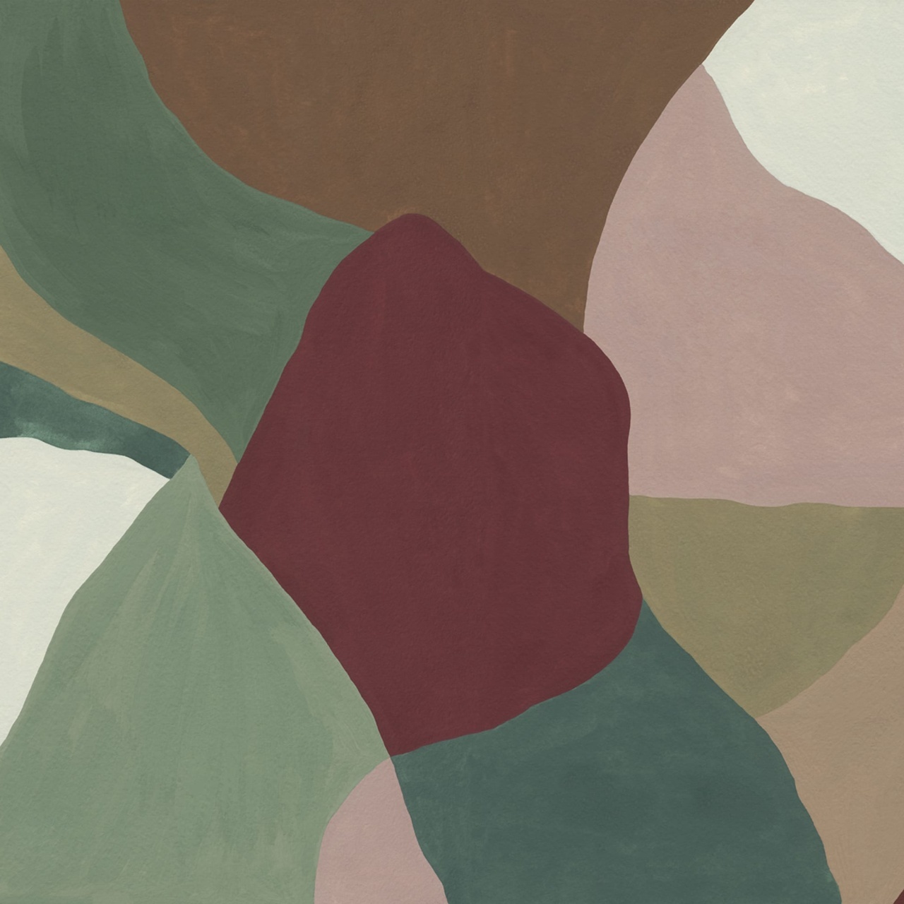 Fototapet, Abstract Fields, Green & Red, Rebel Walls - 2