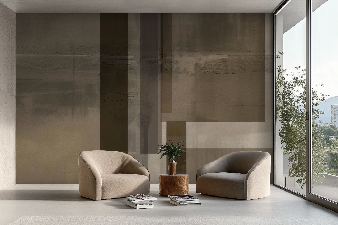 Fototapet Abstract Marron et Beige Bloc Rêve MB203 - 2