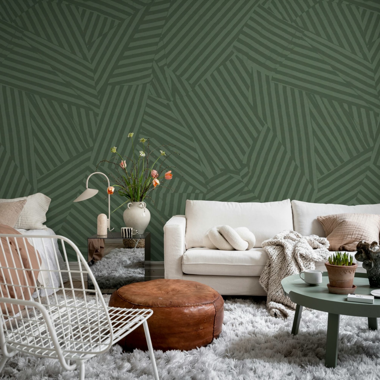 Fototapet, Abstract Weave, Green, Rebel Walls