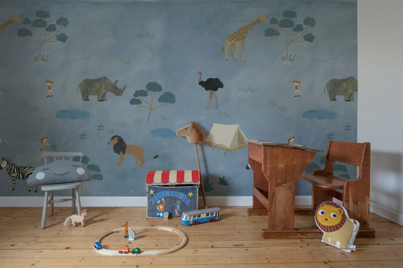Fototapet, Animal Safari, Blue, Rebel Walls