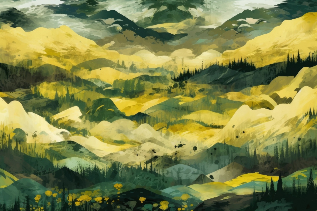 Fototapet Artistic Montagne et Ciel Ondulat Rêve MO100