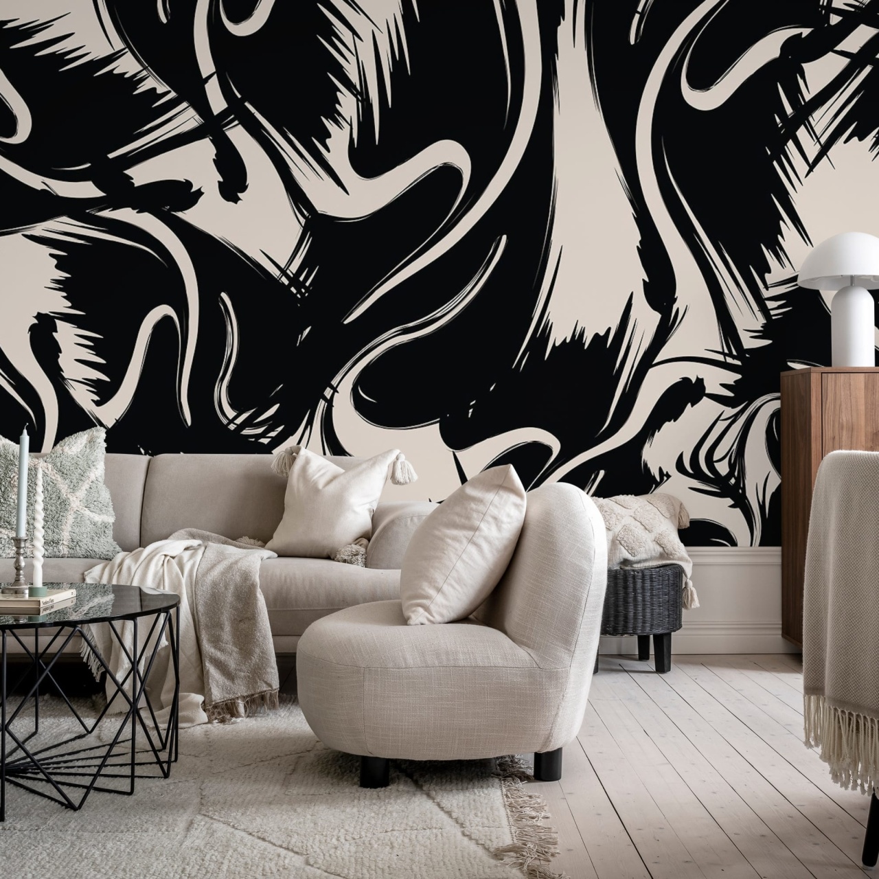 Fototapet, Artistic Shapes, Graphite, Rebel Walls - 3