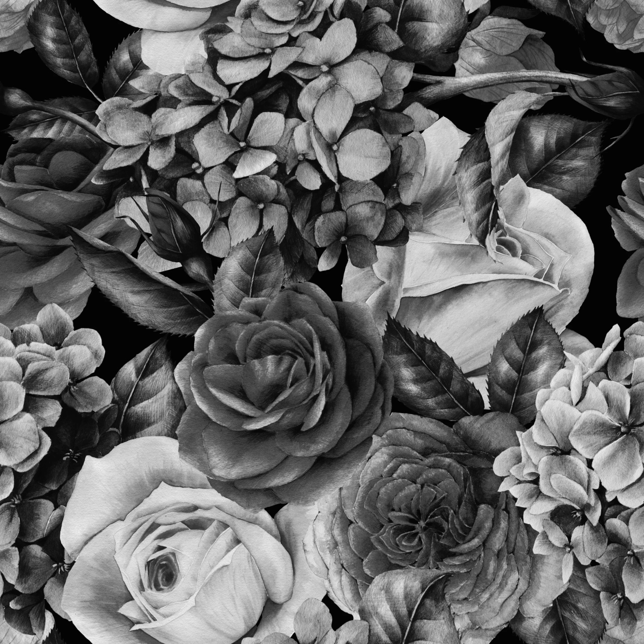 Fototapet B&W Flowers, VLAdiLA - 2