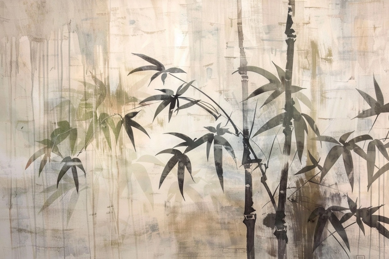 Fototapet Botanic Beige Naturel Bambou Rêve BNB200