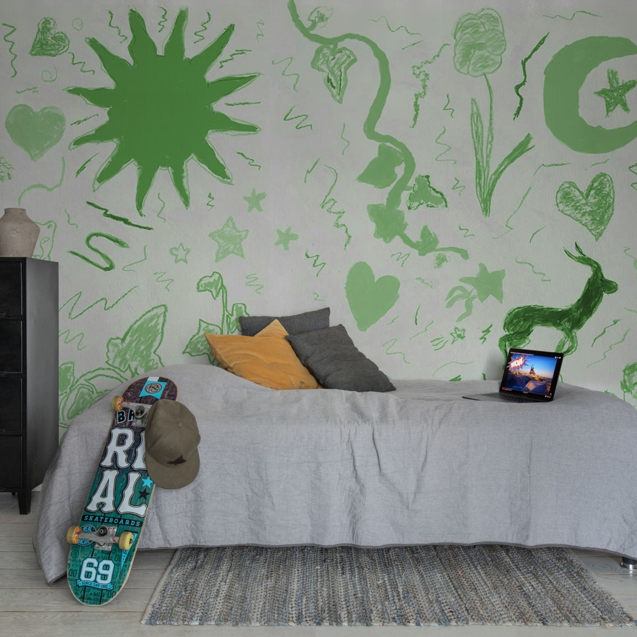 Fototapet, Chroma, Green, Rebel Walls - 3