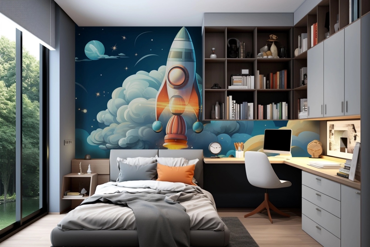 Fototapet copii, Space Rocket 004