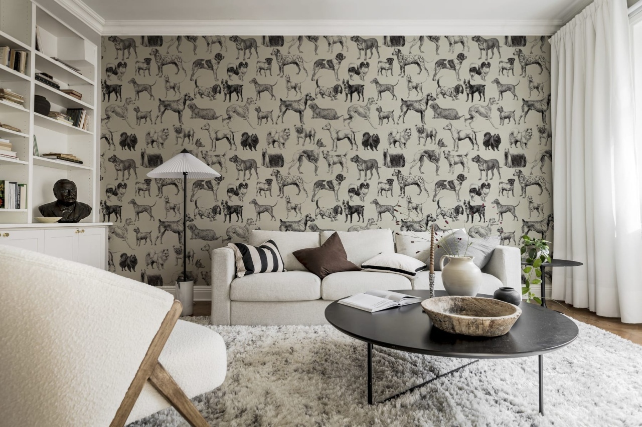 Fototapet, Dogs, Creme, Rebel Walls