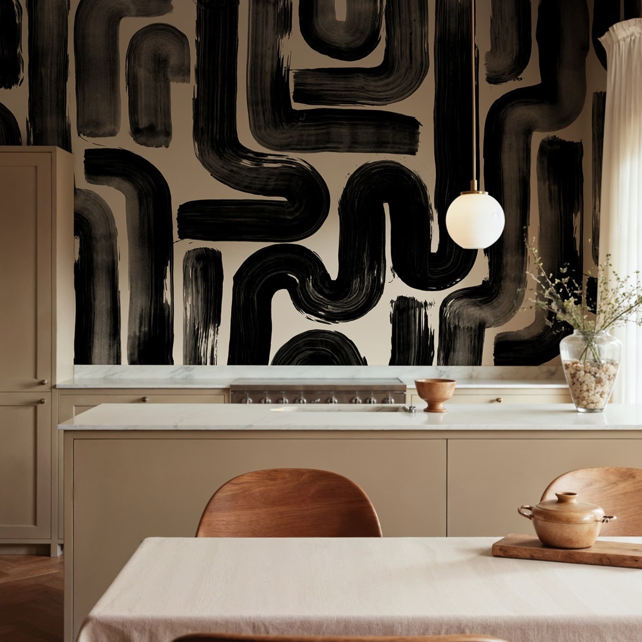 Fototapet, Drape Brush, Black, Rebel Walls - 3