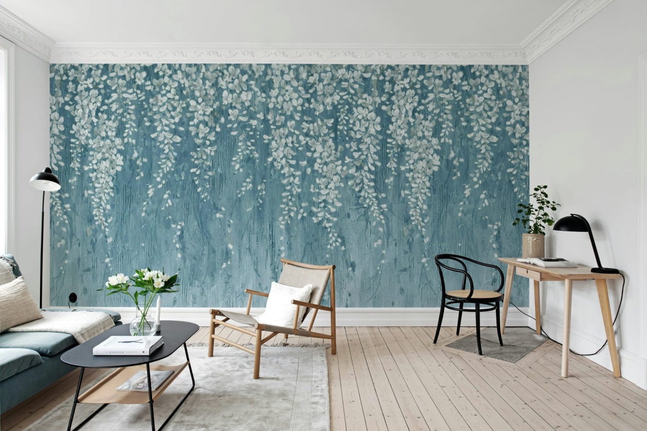 Fototapet, Draped Blossoms, Dark Blue, Rebel Walls - 3