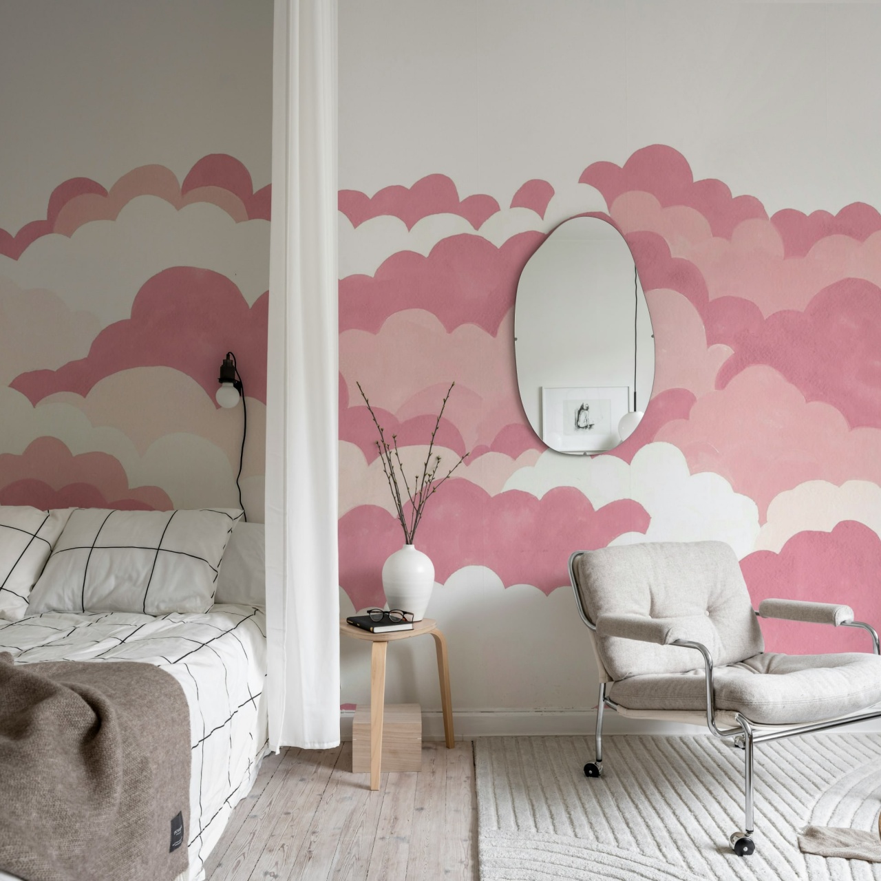 Fototapet, Dreamy Clouds, Pink, Rebel Walls - 3