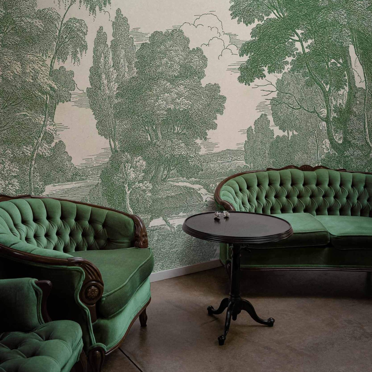 Fototapet Engraving, Green, Coordonne