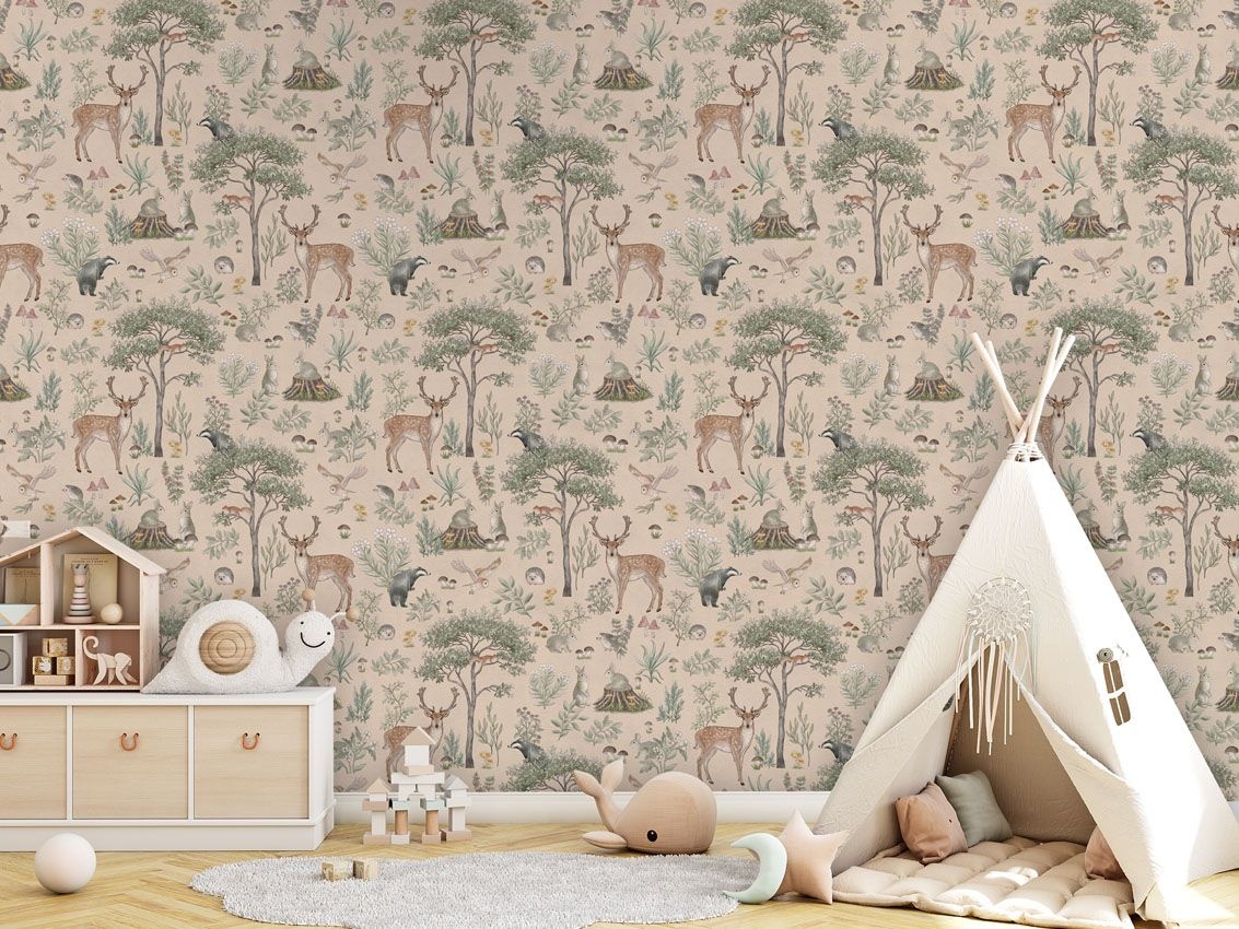 Fototapet Fantastic Forest - Beige, Kikki Belle