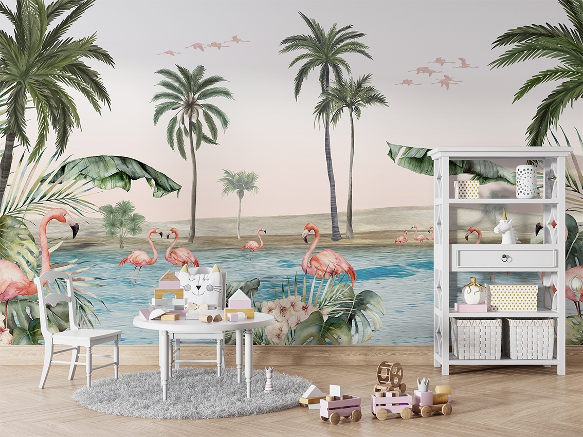 Fototapet Flamingo Oasis, Kikki Belle - 5