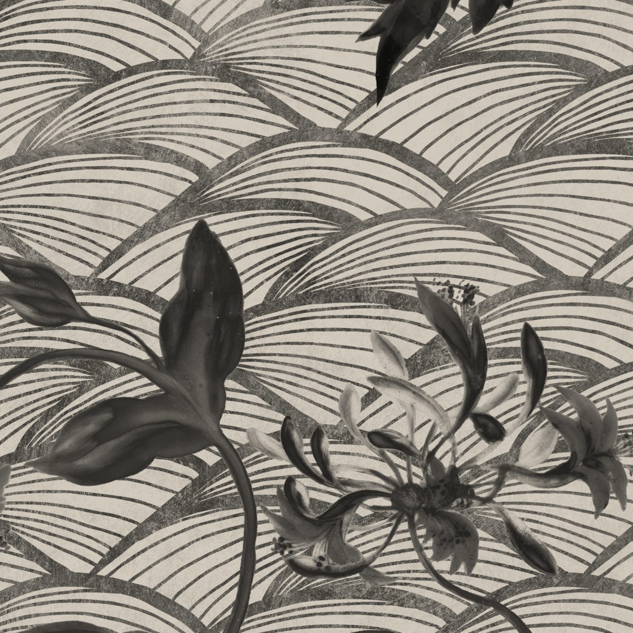 Fototapet, Floral Ripple, Graphite, Rebel Walls - 4