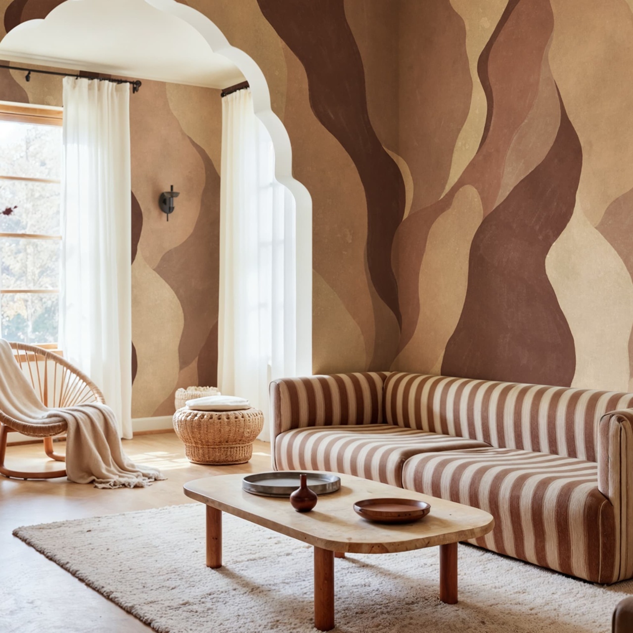 Fototapet, Flowing Forms, Burgundy, Rebel Walls - 3
