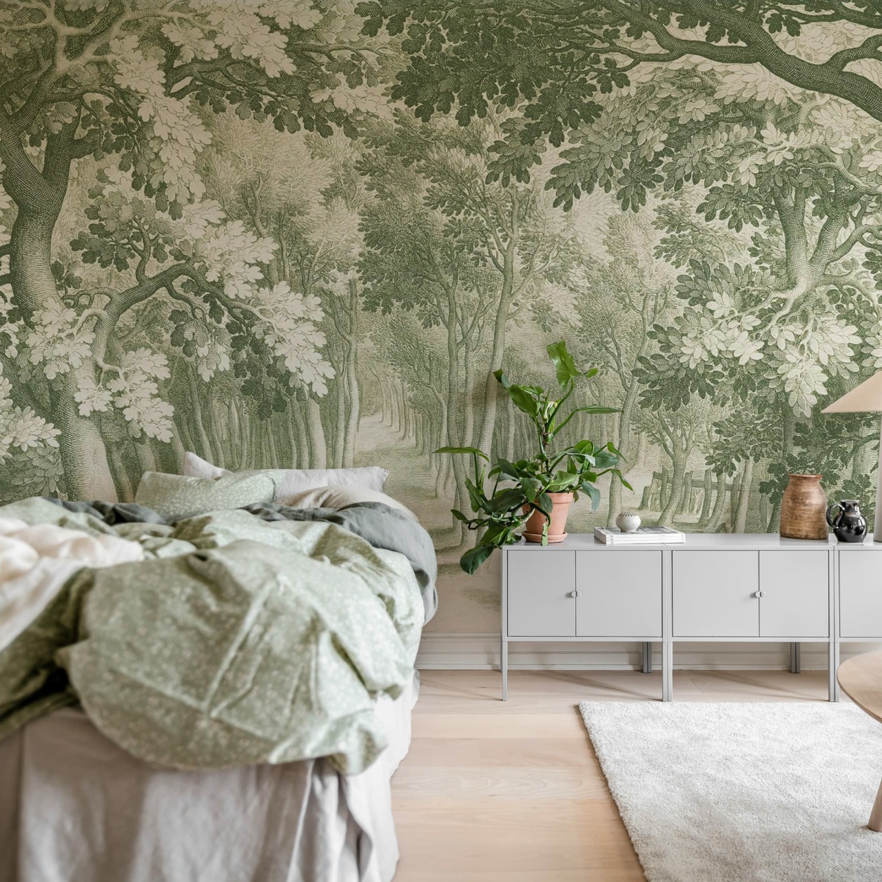 Fototapet, Forest Engraving, Green, Rebel Walls - 3