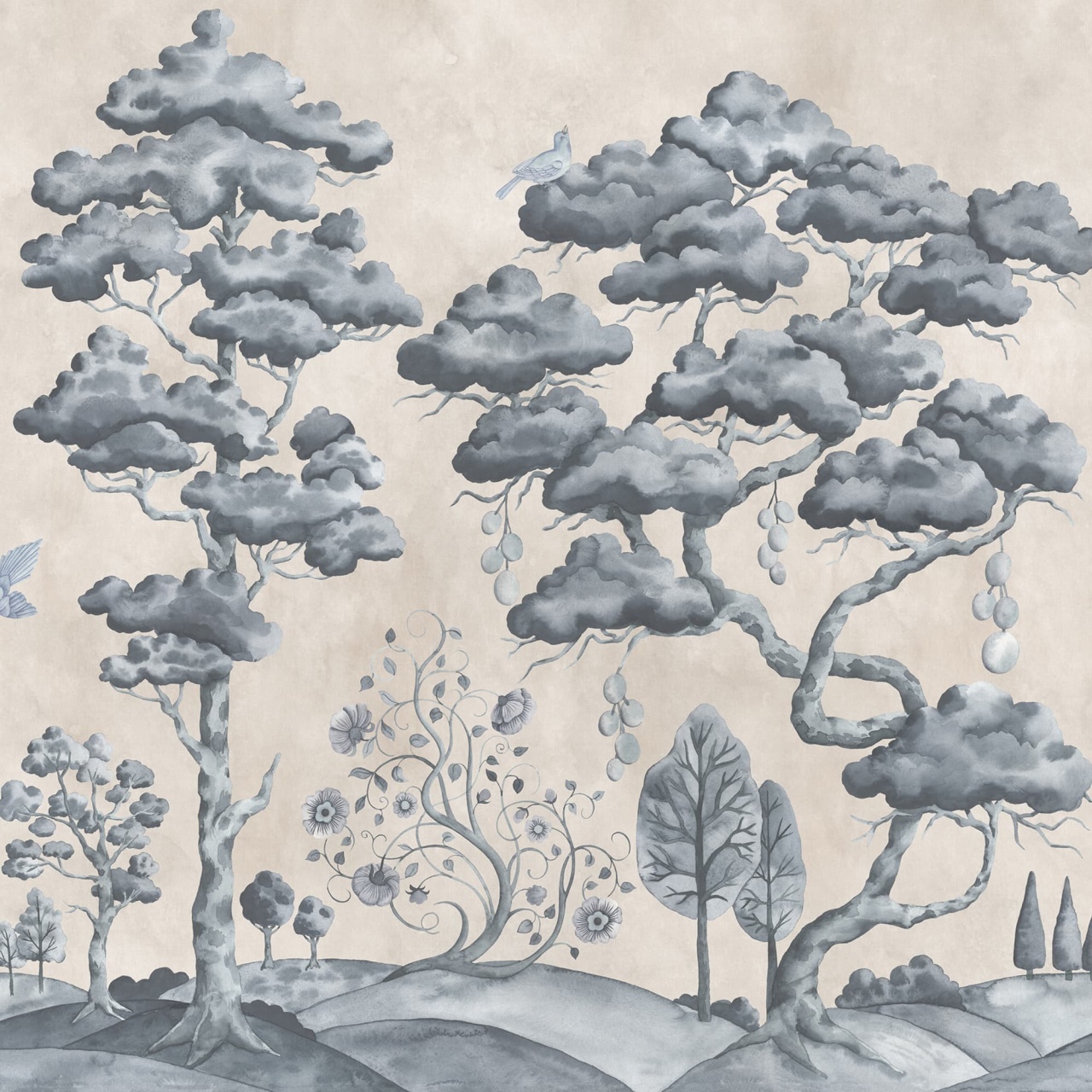 Fototapet, Forest Poem, Blue, Rebel Walls - 2