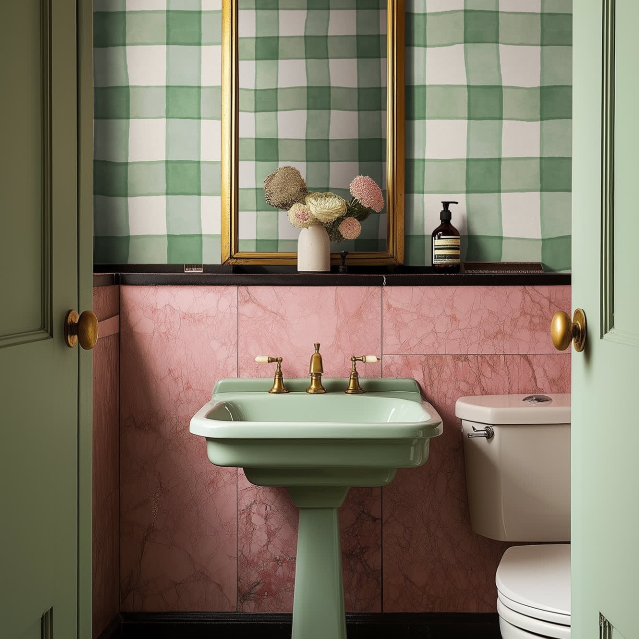 Fototapet, Gingham, Green, Rebel Walls - 3