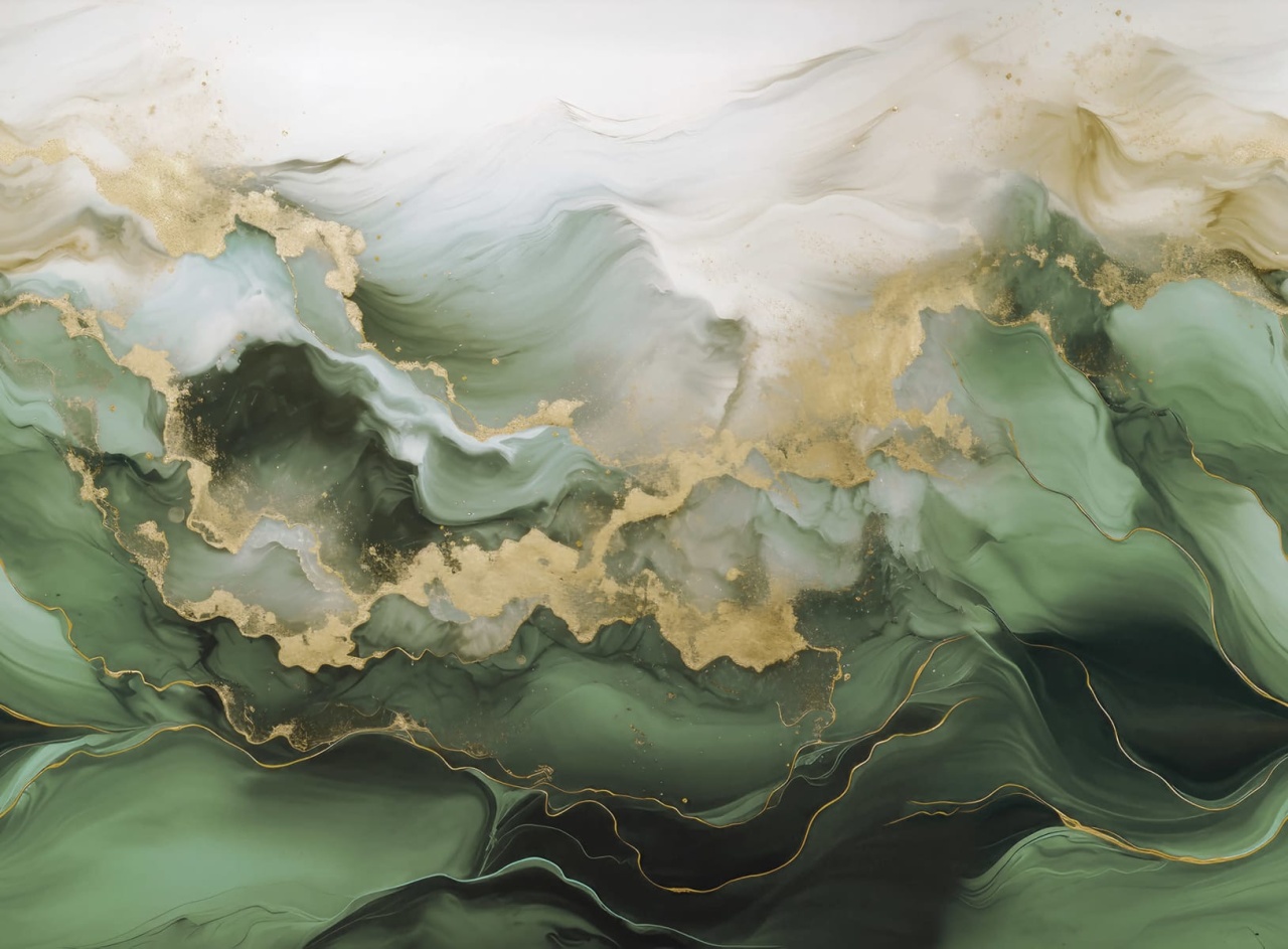 Fototapet, Gold Stream, Green, Rebel Walls — imaginea 2