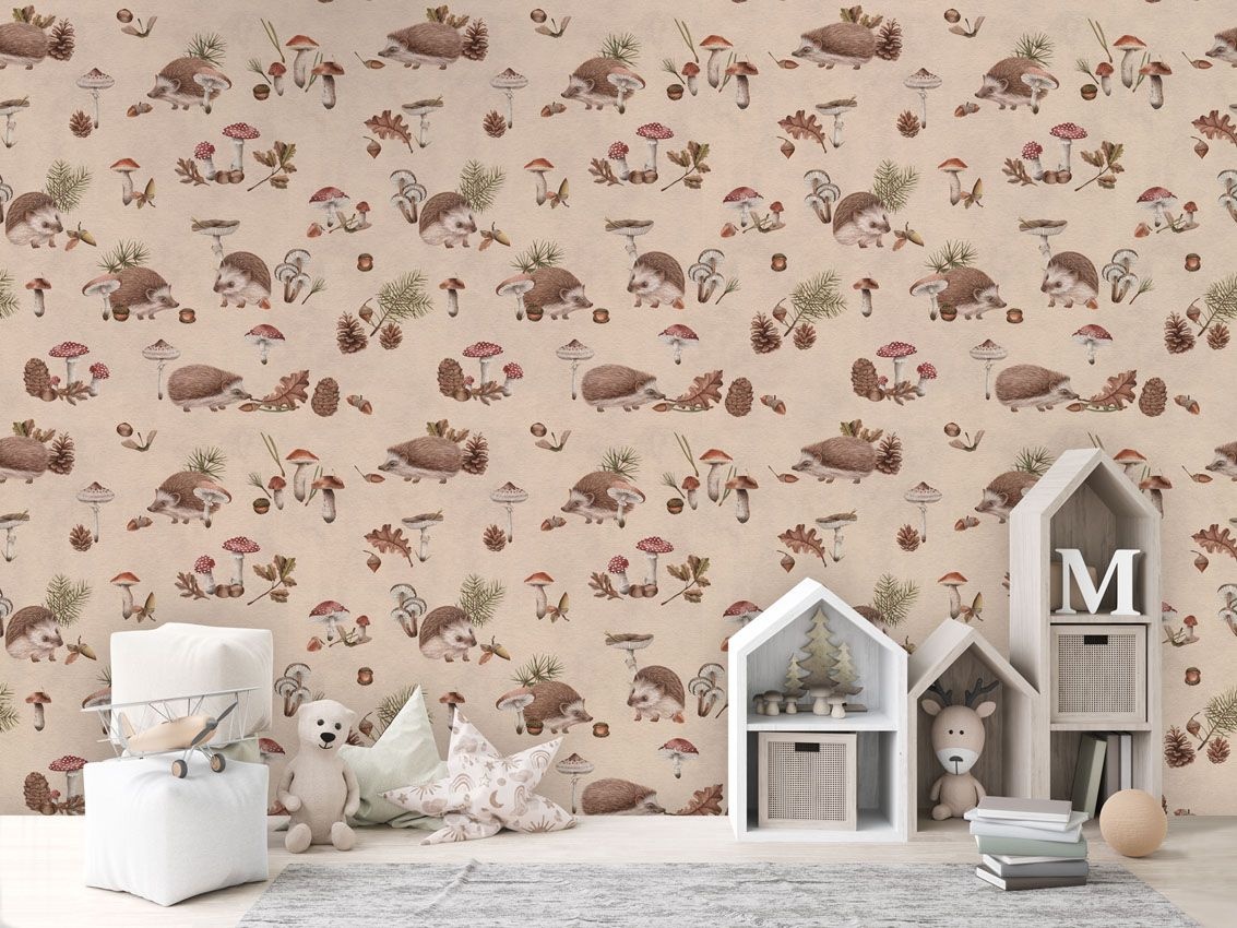 Fototapet Happy Hedgehog - Beige, Kikki Belle - 3