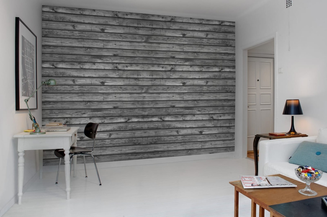 Fototapet, Horizontal Boards, Black, Rebel Walls - 5