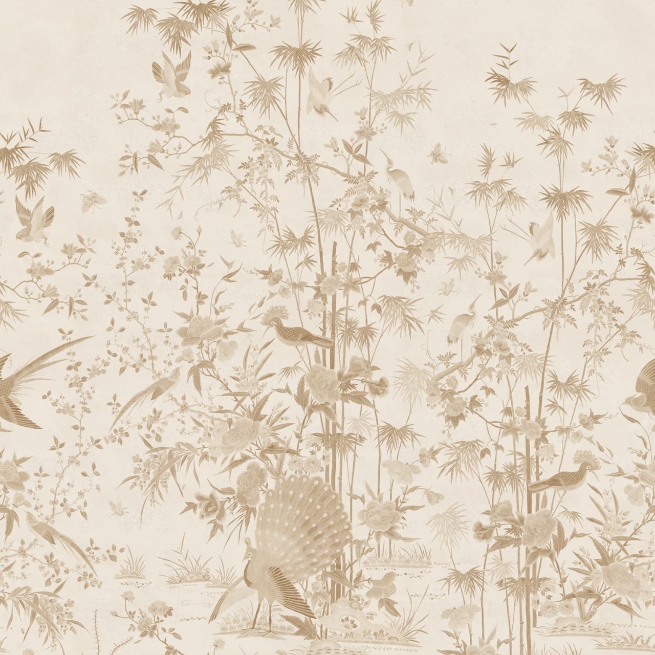 Fototapet lavabil, Chinoiserie Garden, Beige, Sandberg - 2