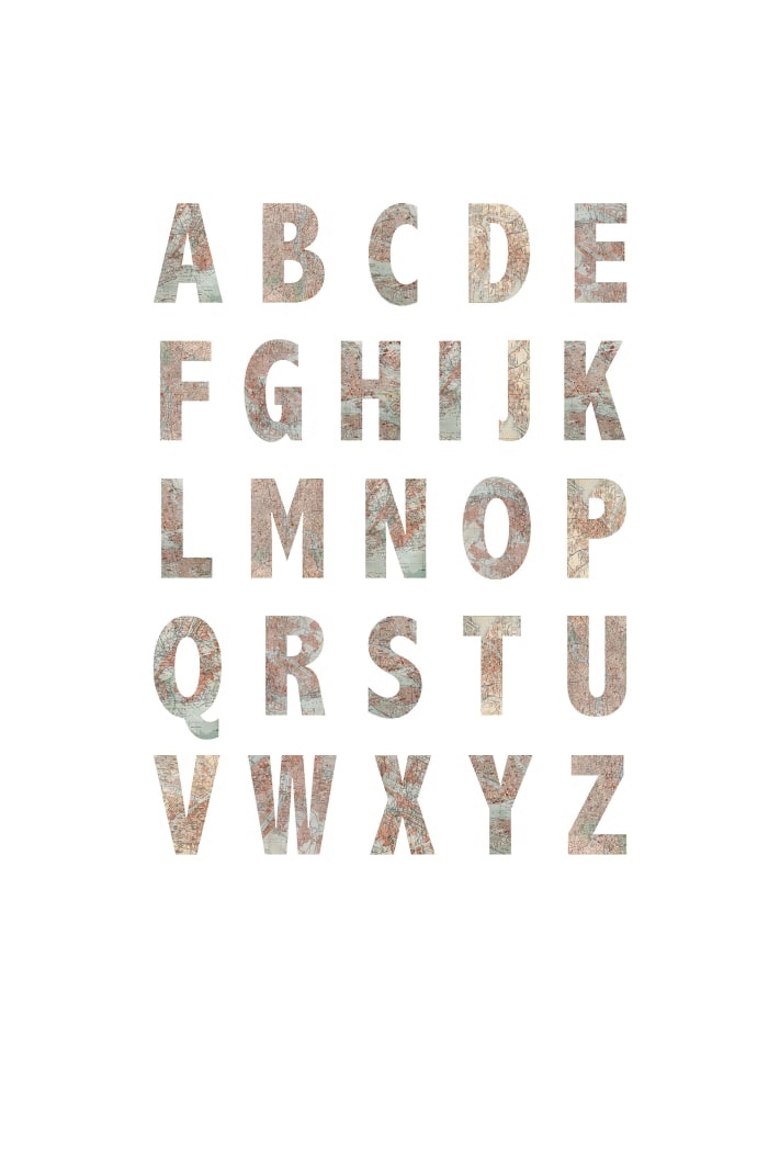 Fototapet, Map Alphabet, Rebel Walls - 2