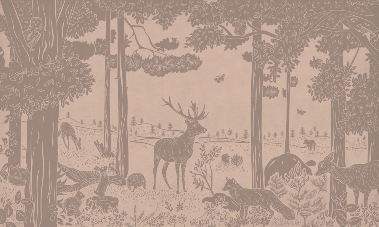 Fototapet Monochrome Forest - Pink Vintage, Kikki Belle — imaginea 2