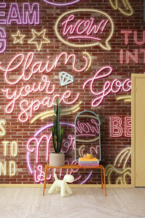 Fototapet, Neon Vibes, Brickwall, Rebel Walls - 3