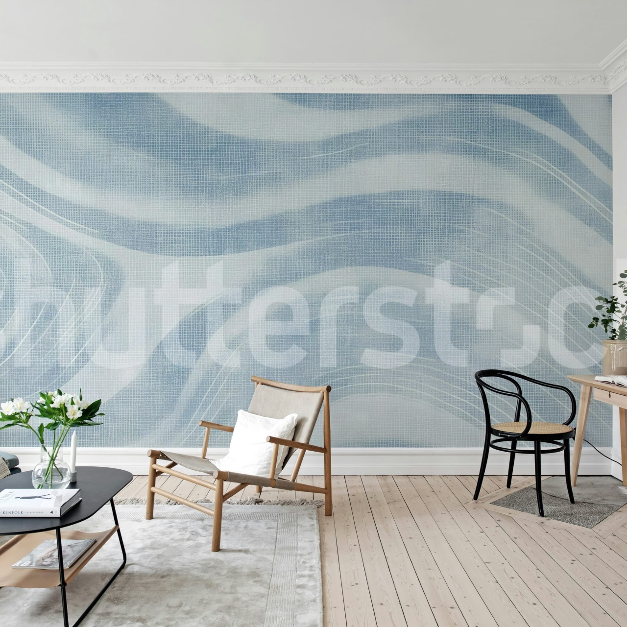 Fototapet, Ocean Lines, Blue, Rebel Walls
