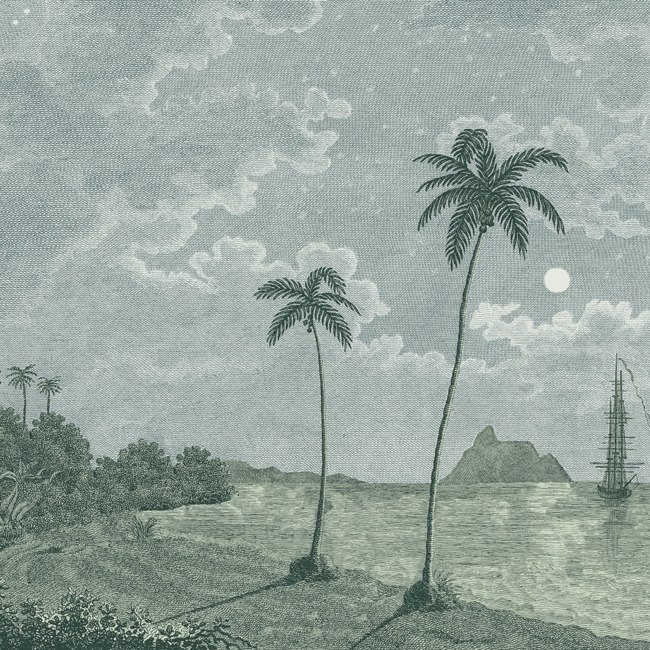 Fototapet, Palm Beach, Blue, Rebel Walls - 2