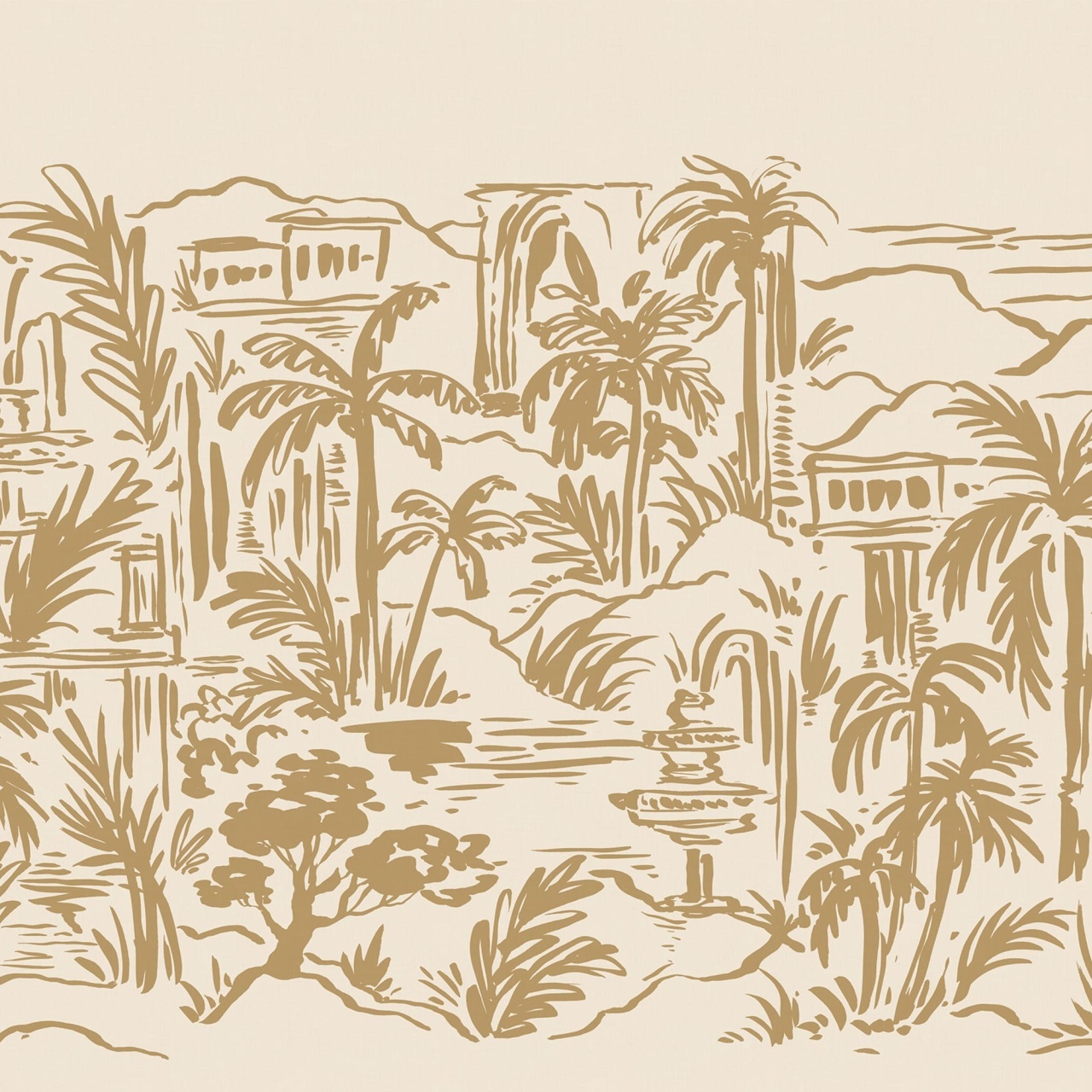 Fototapet, Palm Oasis, Yellow, Rebel Walls - 2