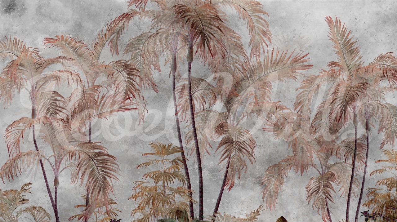 Fototapet, Palm Trees, Gray, Rebel Walls - 2