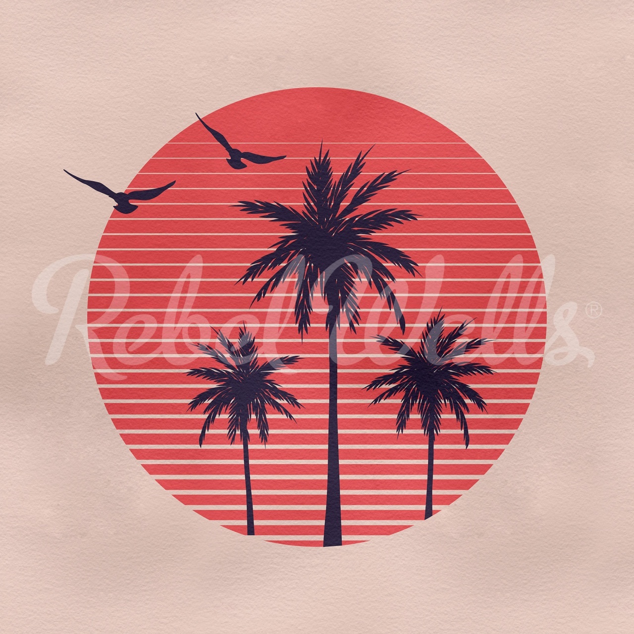 Fototapet, Palms Soft Pink, Rebel Walls - 2