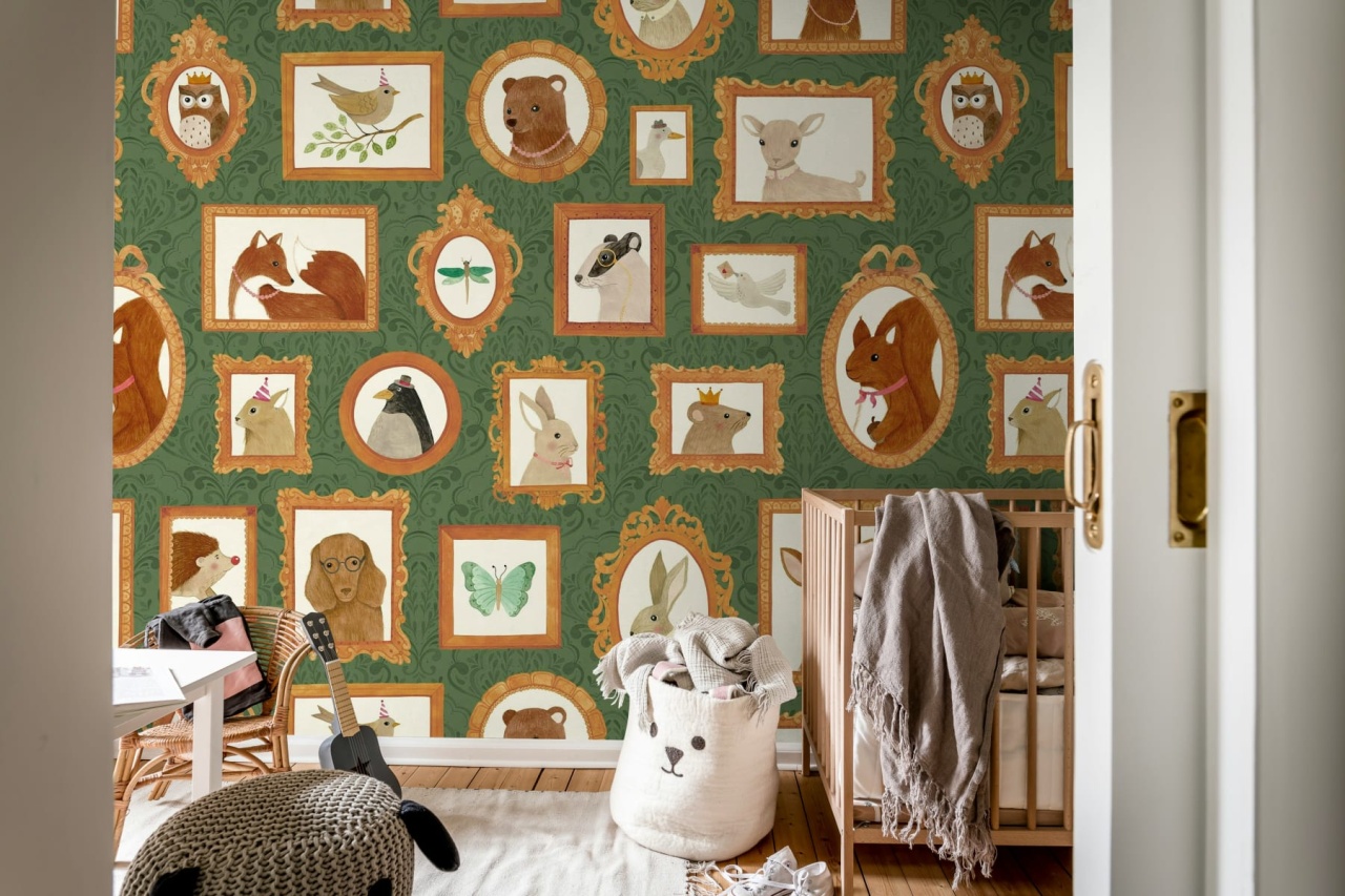 Fototapet, Pet Frames, Dark Green, Rebel Walls