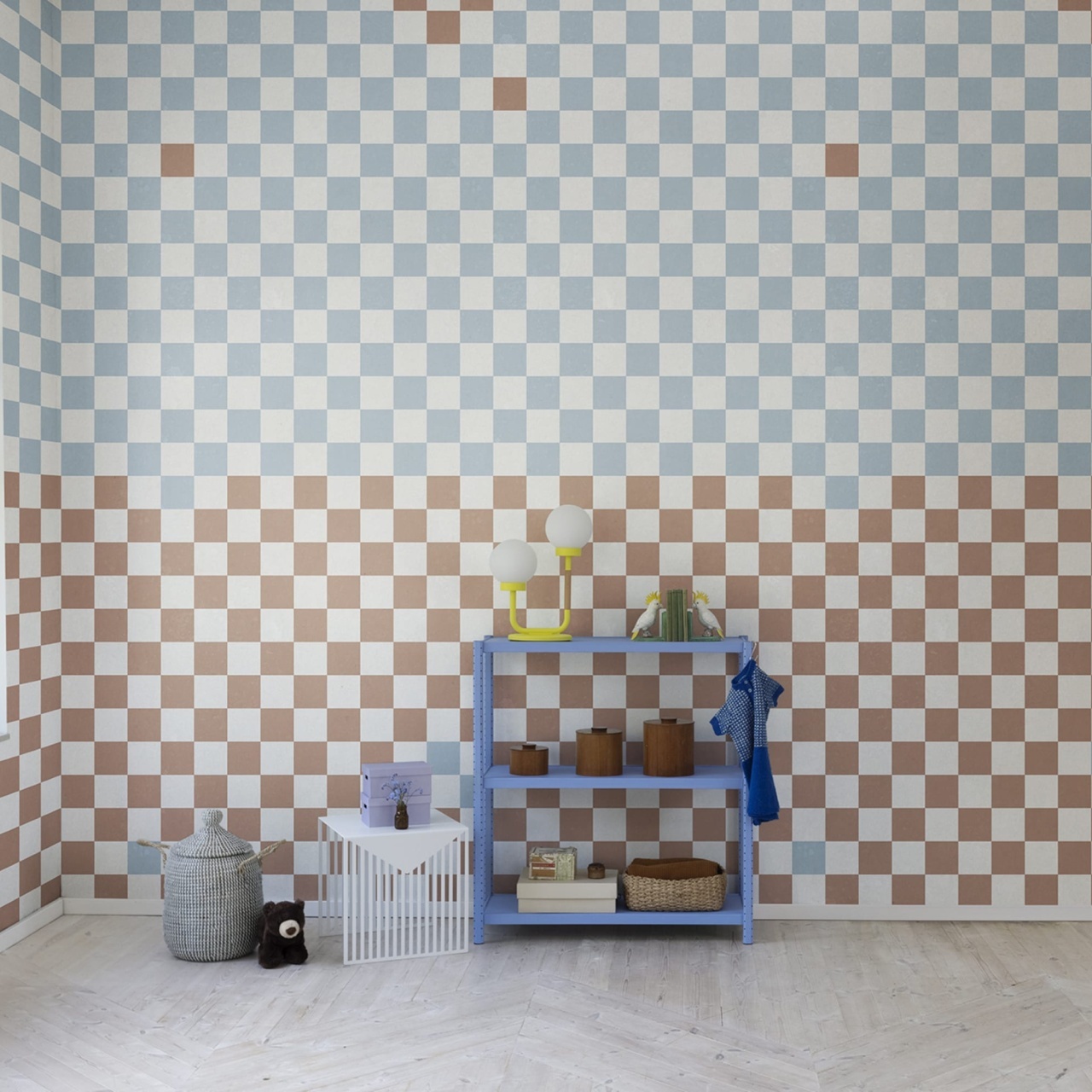 Fototapet, Pixels, Orange & Blue, Rebel Walls
