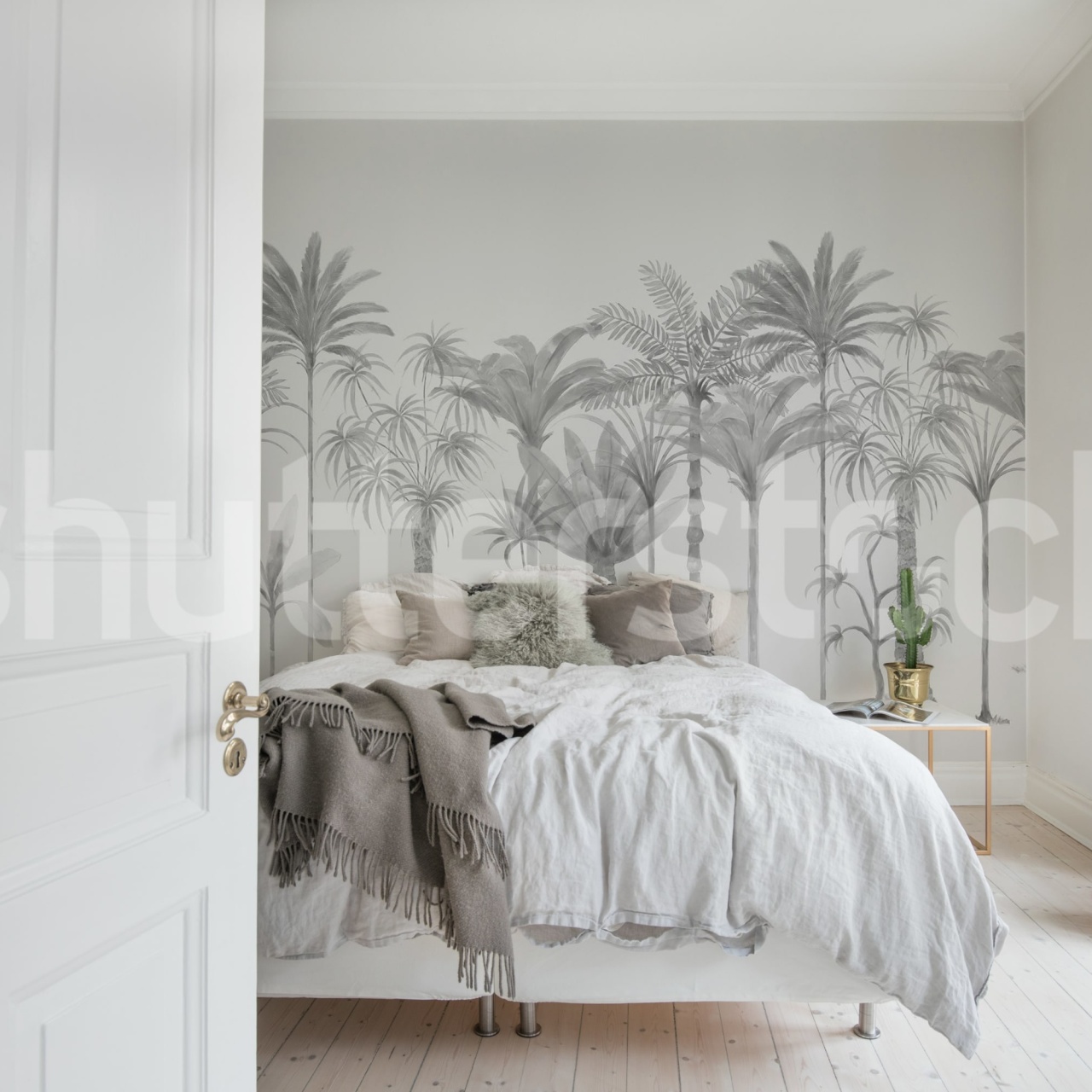 Fototapet, Playful Palms, Gray, Rebel Walls - 3