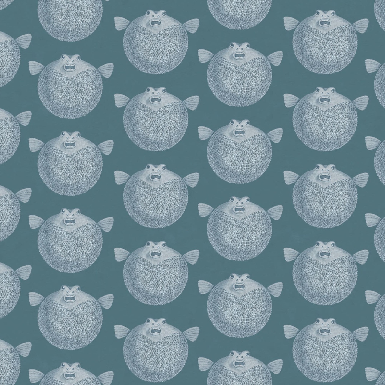 Fototapet, Puffer Fish, Blue, Rebel Walls - 2