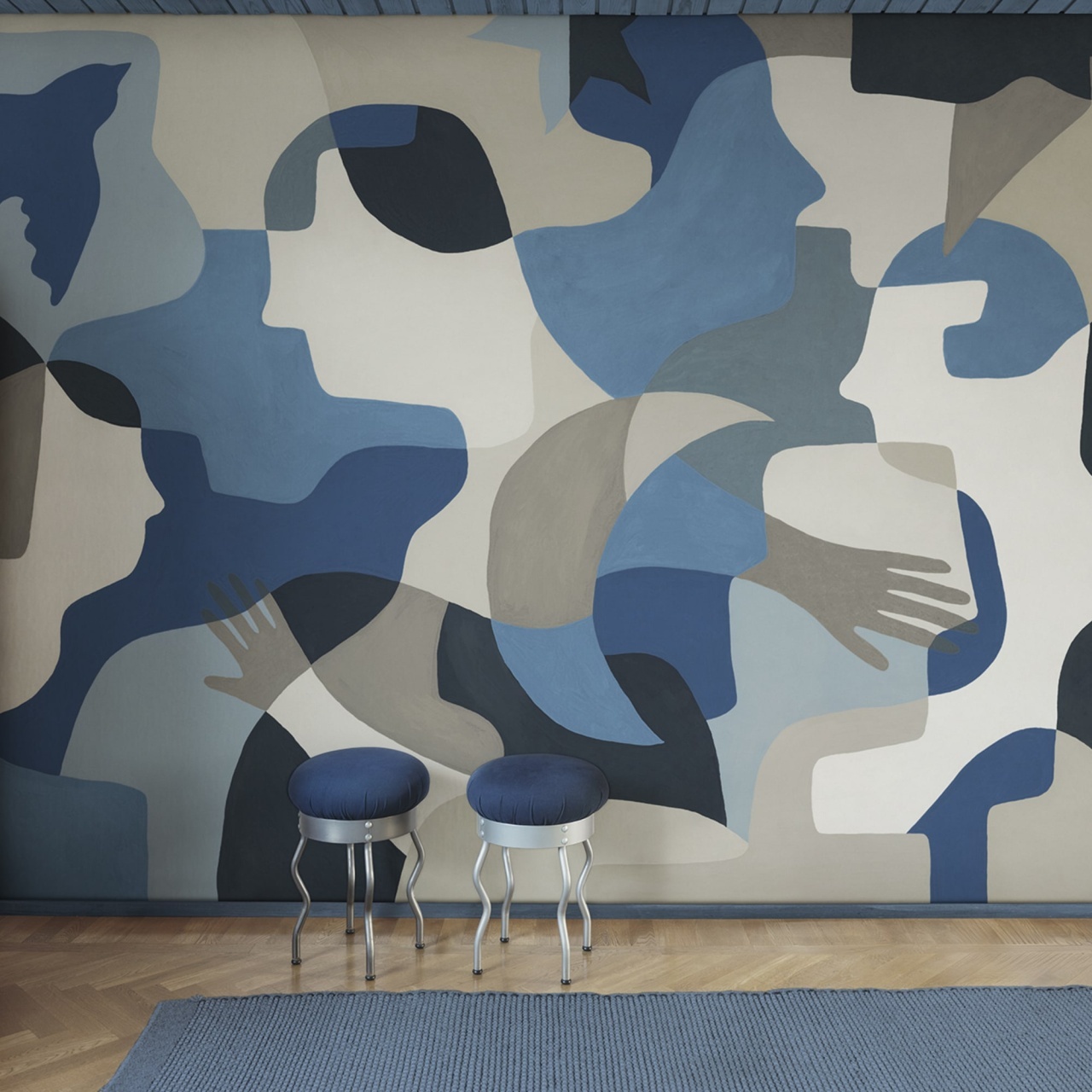 Fototapet, Silent Conversation, Blue, Rebel Walls - 3
