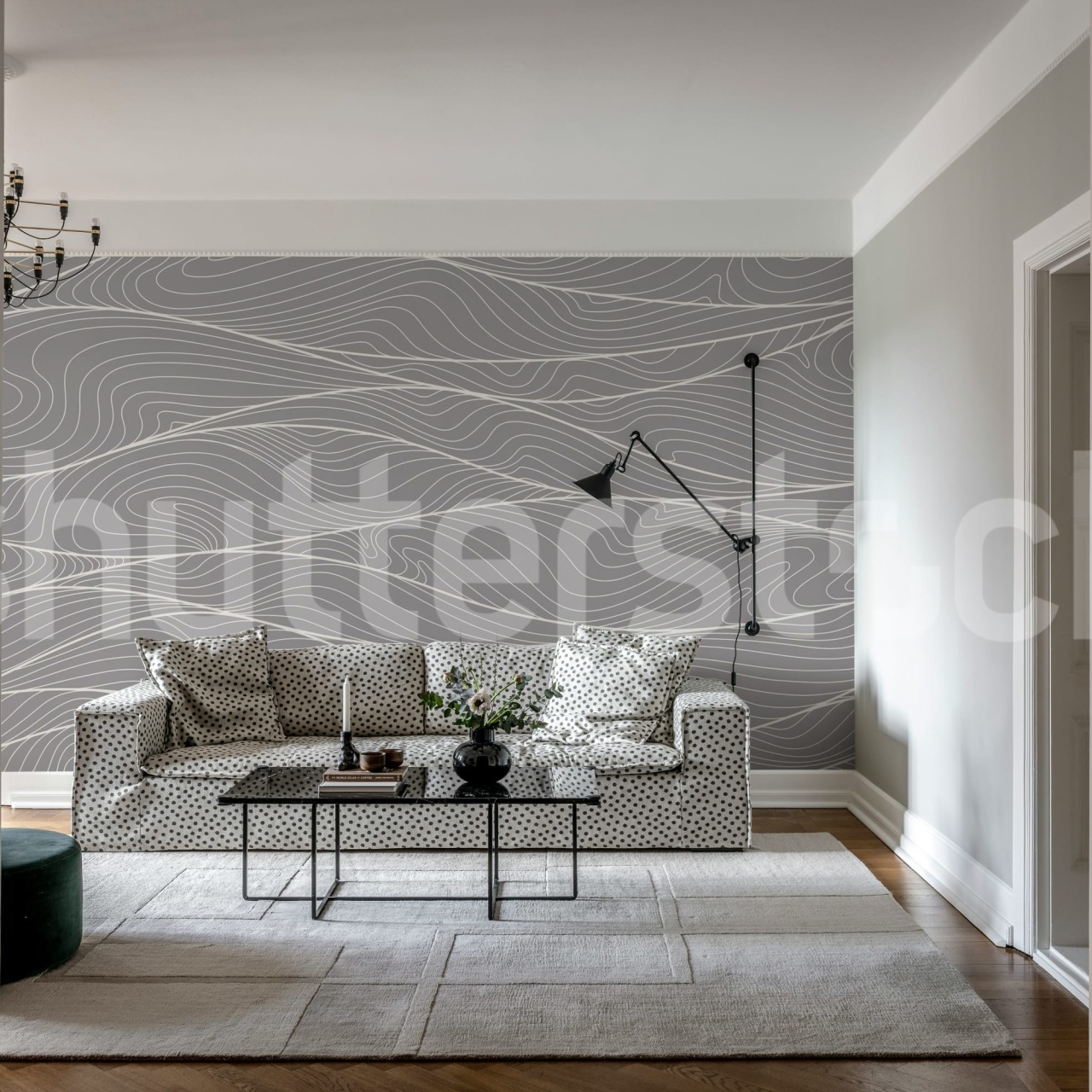 Fototapet, Soft Dunes, Gray, Rebel Walls