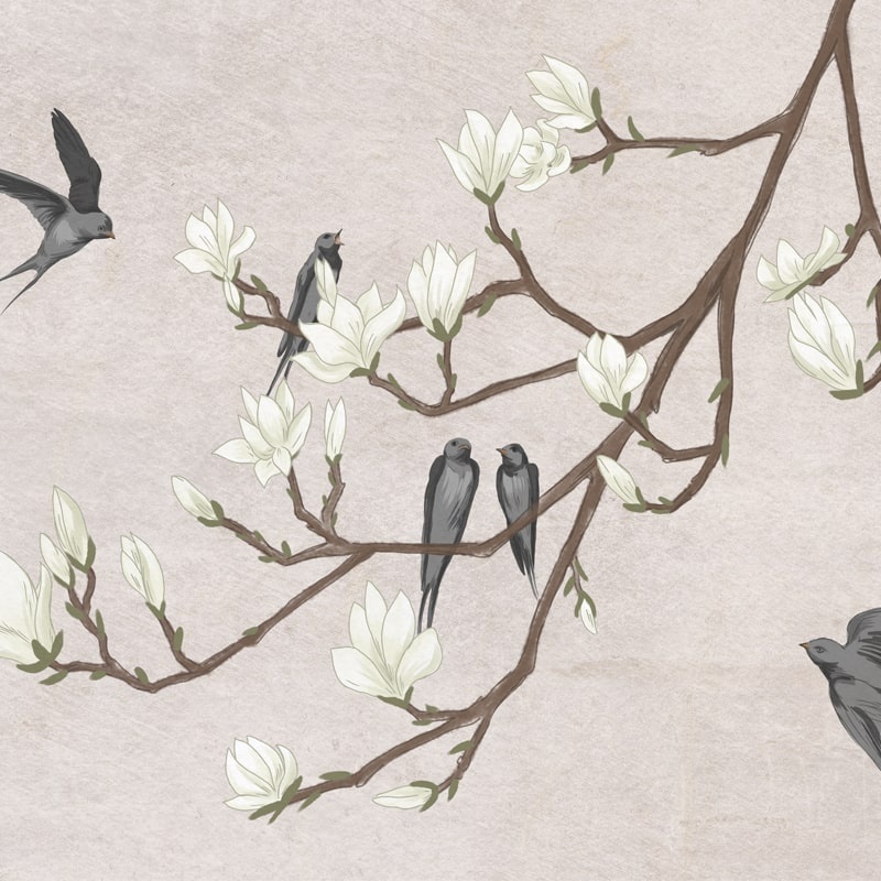 Fototapet The Land of the Swallows grey, VLAdiLA - 2