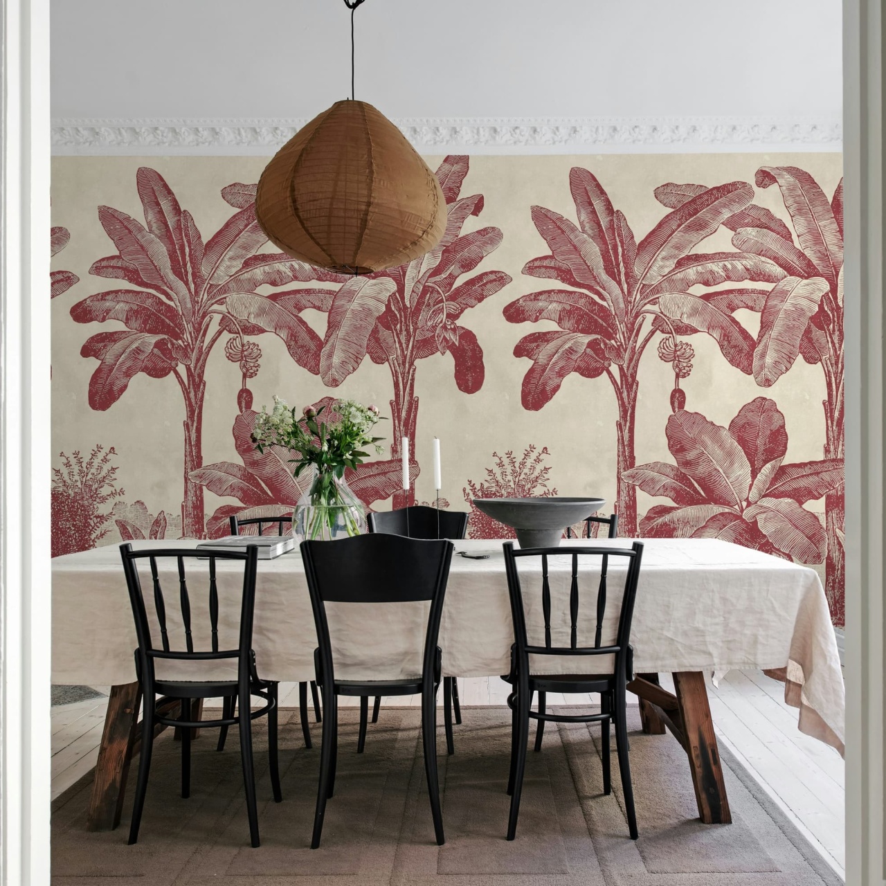 Fototapet, Timeless Tropics, Red, Rebel Walls