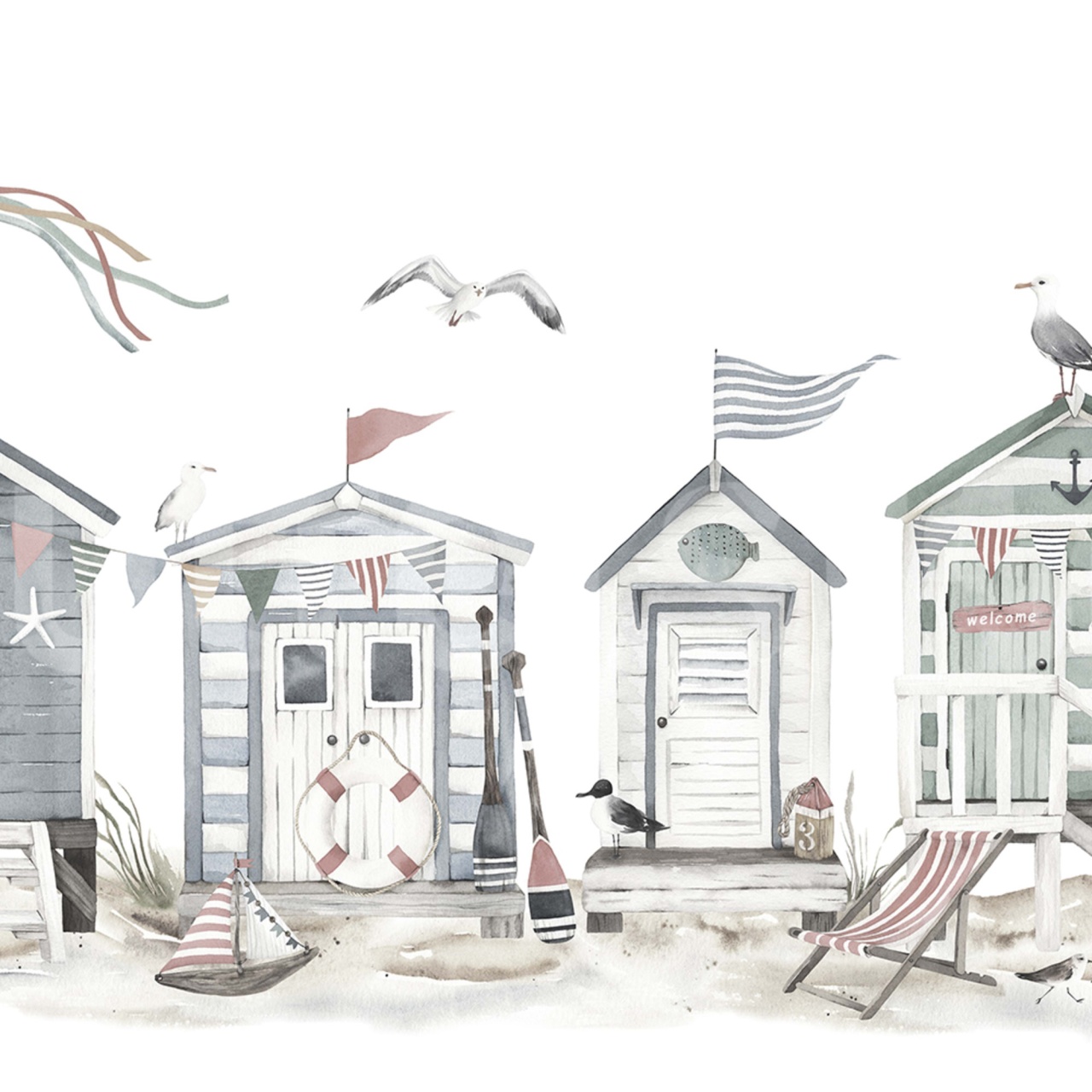 Fototapet, Tiny Beach Houses, Soft, Rebel Walls - 2