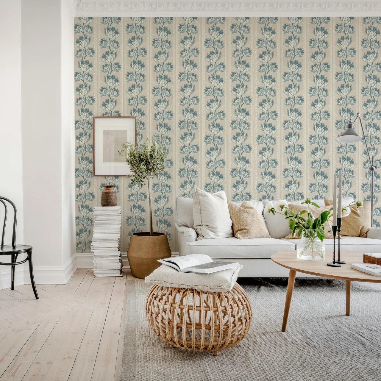 Fototapet, Tulip Stripes, Blue, Rebel Walls - 3