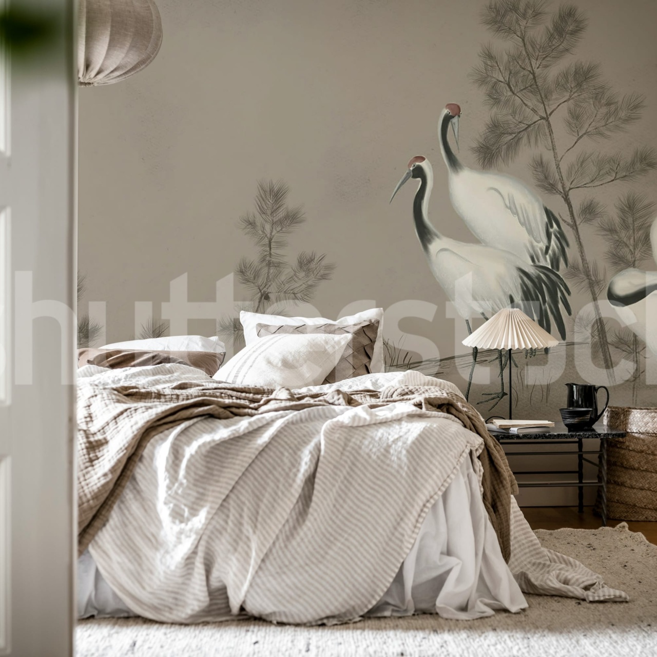 Fototapet, Whispering Cranes, Gray, Rebel Walls - 3