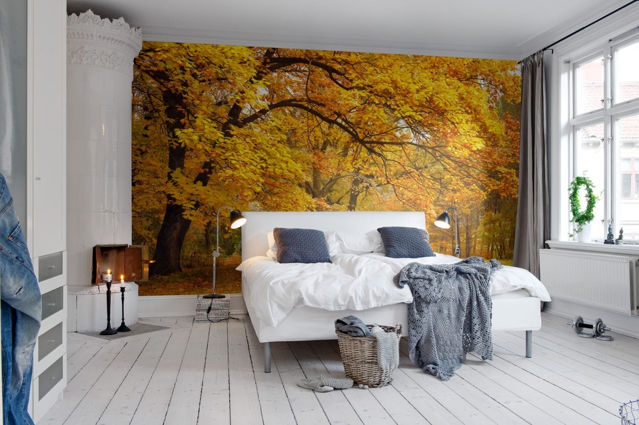 Fototapet, Yellow Leafy Trees, Rebel Walls