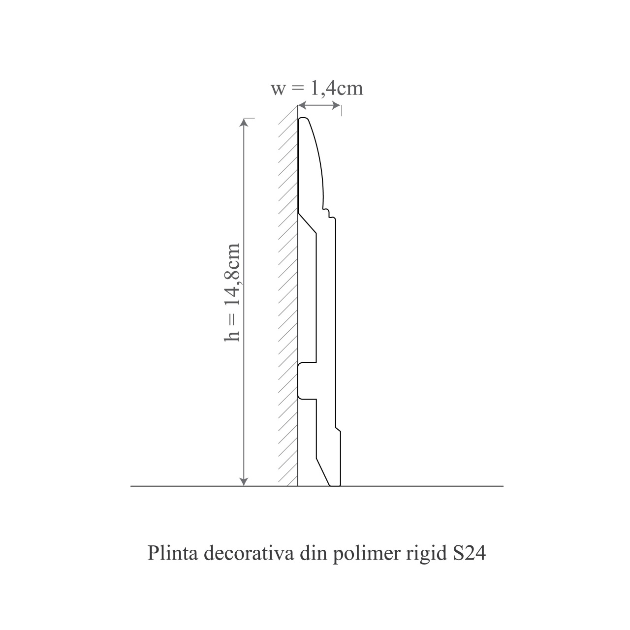 Plinta decorativa rigid S24 - 14.8x1.4x200 cm - 1 | YEO