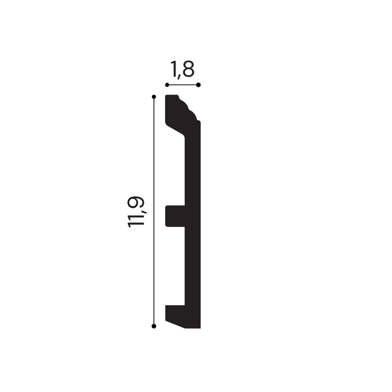 Plinta polimer rigid, Manavi, S20-11.9x1.8x200 cm — imaginea 2