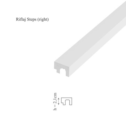 Profil dreapta riflaj decorativ, Steps R, 3.2x2.1x270 cm