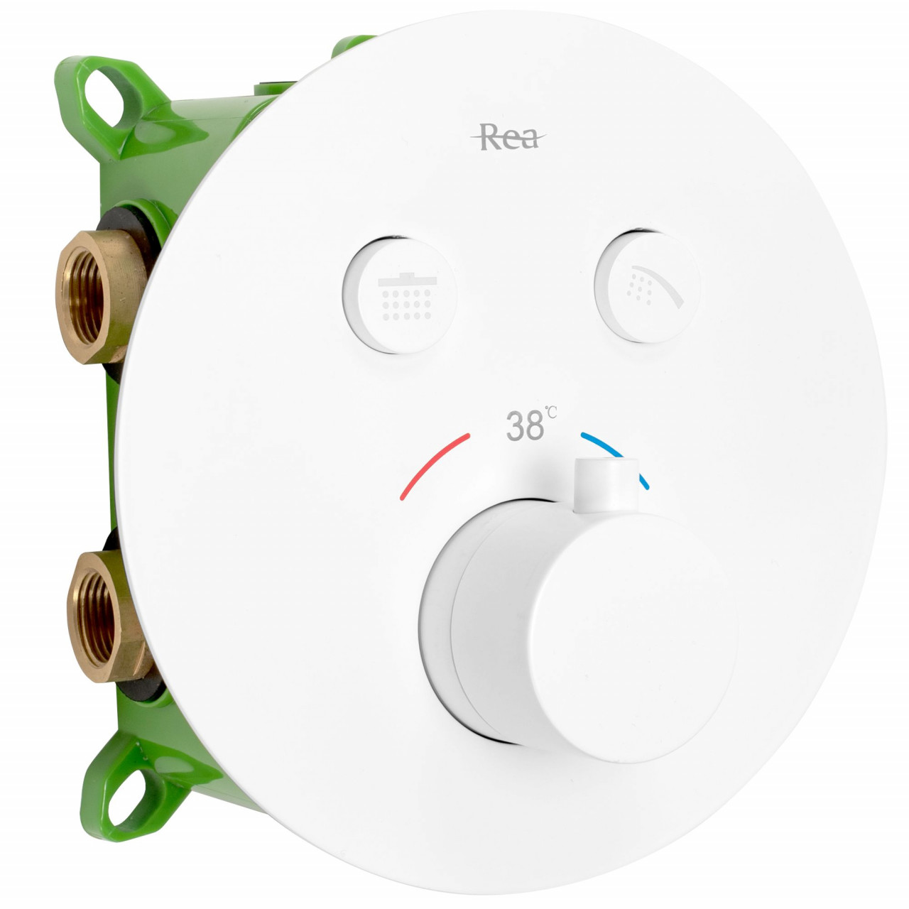 Sistem de dus incastrat Rea Lungo-Miler termostatic alb mat - 1 | YEO